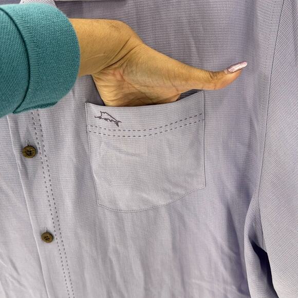 Tommy Bahama ISLANDZONE purple silk blend short sleeve button down size 2XL - Picture 10 of 10